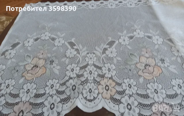 Перде с бродерия цветя 160×53 см., 5€, снимка 2 - Пердета и завеси - 56071269