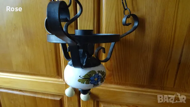 Полилеи, декорация в стил Рустик, метал и порцеланова част., снимка 15 - Полилеи - 48311461