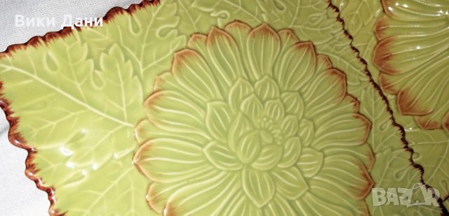 Art Nouveau 4ка релеф Водни Лилии чинии Франция