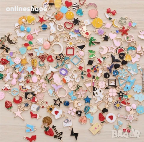 30 броя Смесени висулки за гривни / колиета , бижута, снимка 2 - Други - 49233936