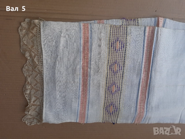 Автентичен тъкан кенарен месал с дантела , обредна кърпа, снимка 3 - Антикварни и старинни предмети - 52248719