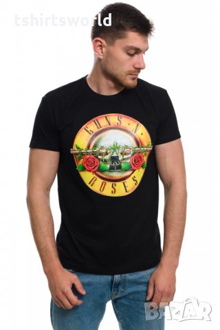 Нова мъжка тениска с логото на музикалната група Guns N'Roses, снимка 1 - Тениски - 32953652