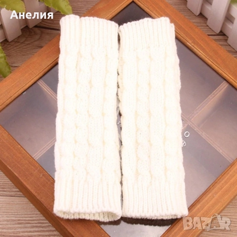 Дамски плетени вълнени ръкавици без пръсти, снимка 3 - Ръкавици - 52657729