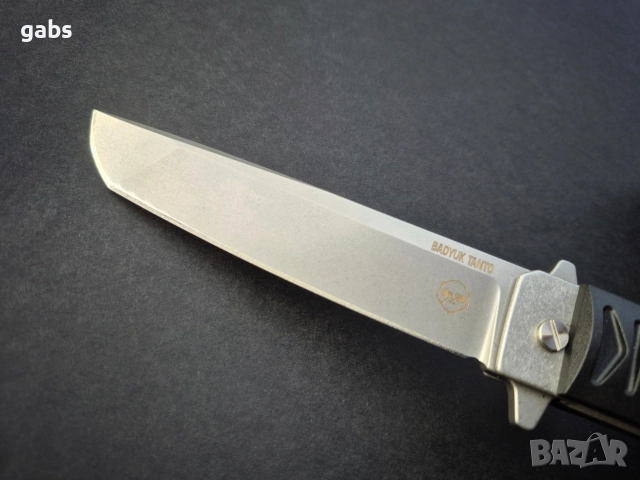 Сгъваем нож BRUTALICA BADYUK Tanto Black Stonewash, снимка 8 - Ножове - 52923062