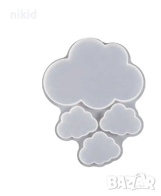 Голям и малки облак облаци пано силиконов молд форма фондан шоколад гипс смола декор, снимка 2 - Форми - 44326585