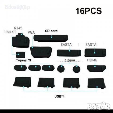 Нови силиконови тапи за лаптоп/компютър – Защита от прах и ръжда, снимка 2 - Лаптоп аксесоари - 51544773