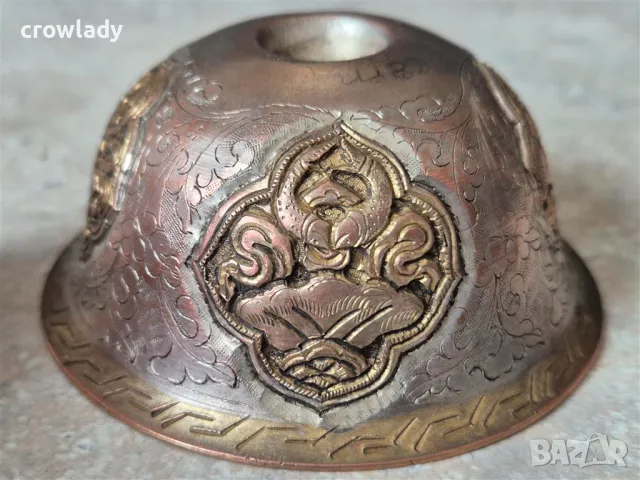 Уникално Възрожденско сечан 19 век позлатено Чипровско тасче, снимка 9 - Антикварни и старинни предмети - 47547008