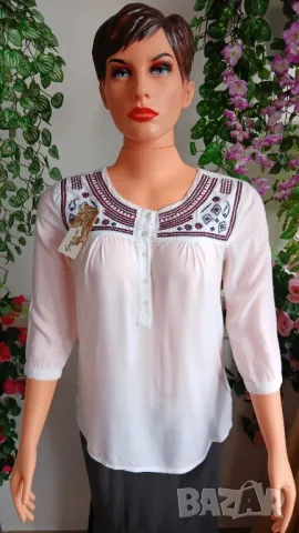 Стилни дамски блузи от кенар и памучни., снимка 10 - Блузи с дълъг ръкав и пуловери - 48240243