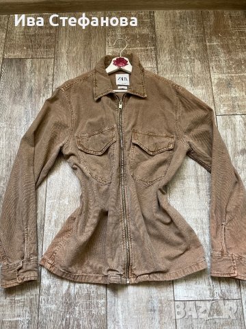  🤩 ново дънково яке риза сафари спортно сако  спортно елегантно  Zara размер L, снимка 2 - Сака - 44449933