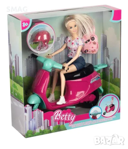 Детска играчка Vespa с кукла и чанта S_1222487, снимка 3 - Кукли - 48247118