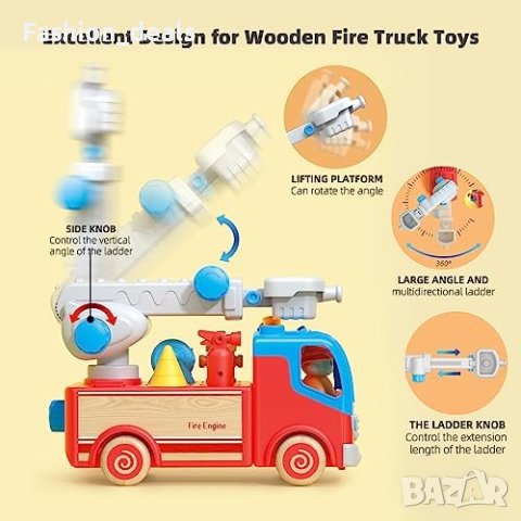 Нова Пожарна кола играчка за деца светлини звуци сирени Подарък, снимка 7 - Коли, камиони, мотори, писти - 42308892