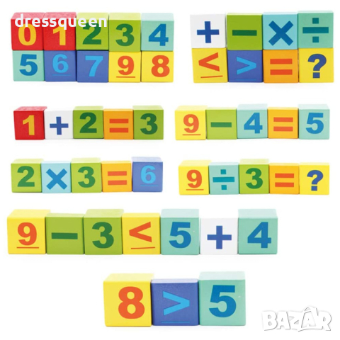 4124 Комплект от 50 части цветни дървени блокчета конструктор с кофа за съхранение, снимка 5 - Конструктори - 44614596