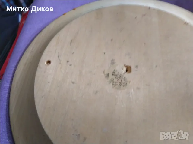 Дървена чиния за стена от соца 1971г народни мотиви фи 25см, снимка 9 - Декорация за дома - 48346948