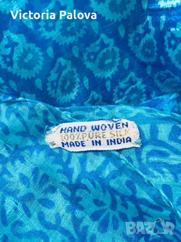 Копринен шал Индия, снимка 2 - Шалове - 36588733