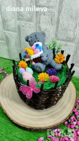 Великденска кашпа с мече!!!, снимка 10 - Декорация за дома - 49852136