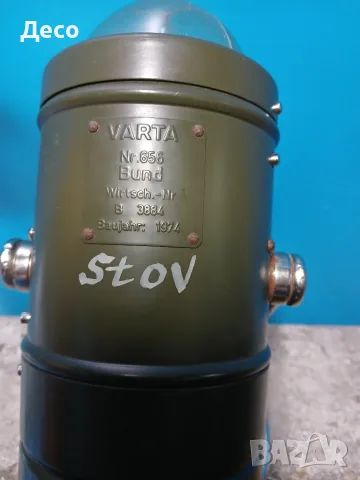 Стар военен немски фенер Varta., снимка 4 - Антикварни и старинни предмети - 56041501