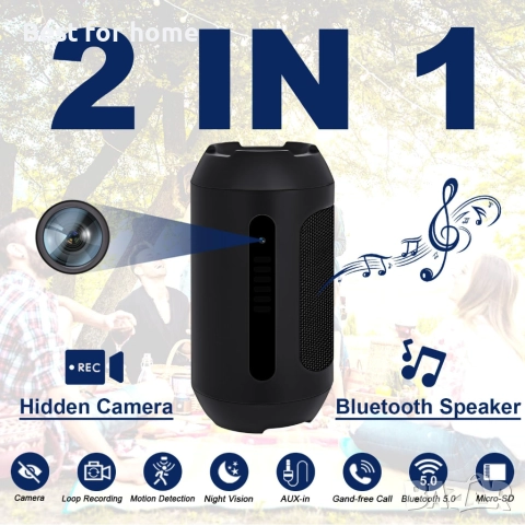  Шпионска камера - тонколона, 1080P HD , детектор на движение, нощно виждане, снимка 2 - Други - 52117325