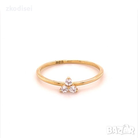 Златен дамски пръстен 0,88гр. размер:56 14кр. проба:585 модел:17627-4, снимка 1 - Пръстени - 42161371