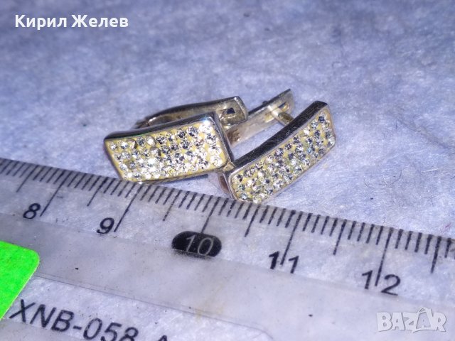 ВЕЛИКОЛЕПНИ СРЕБЪРНИ СКЪПОЦЕННИ ОБЕЦИ СРЕБРО 925 с БЯЛА ПОЗЛАТА АНГЛИЙСКИ Тип ЗАКОПЧАВАНЕ 37452, снимка 13 - Обеци - 40532591