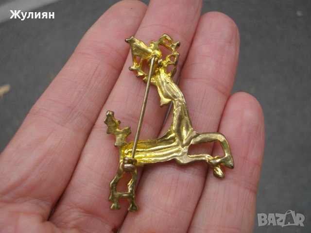 СТАРА БРОШКА ЕЛЕН С ЕМАЙЛ, снимка 5 - Антикварни и старинни предмети - 42124779