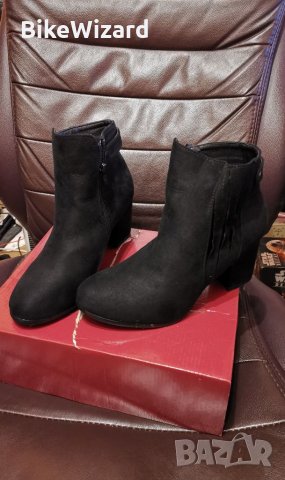 Bemeesh дамски велурени зимни боти черни НОВИ, снимка 1