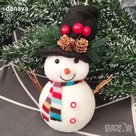 4165 Коледна декорация Снежко с цветно шалче, снимка 3 - Декорация за дома - 42561237