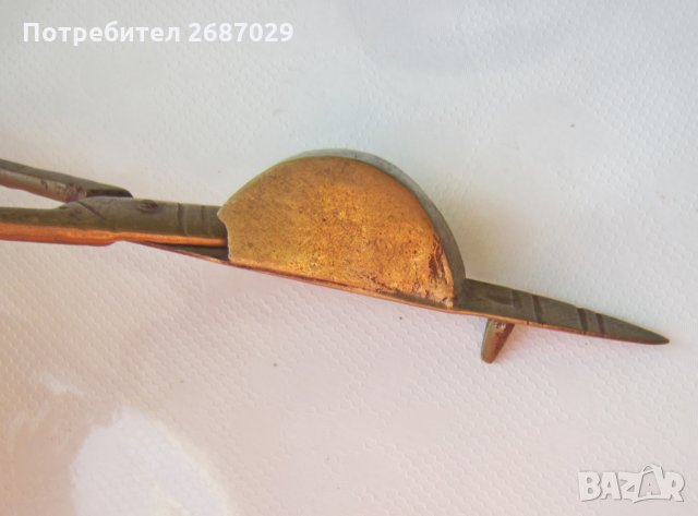 Свещник и Стара ножица за свещи, месинг, бронз антика, метал и свещник, снимка 4 - Антикварни и старинни предмети - 30094908