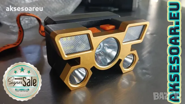 Висококачествен нов Мощен акумулаторен LED челник фар водоустойчив работен фенер за глава преносим , снимка 2 - Спортна екипировка - 48127139