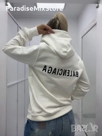 Дамски суичър черен/бял Размери XS S M L XL XXL, снимка 4 - Блузи с дълъг ръкав и пуловери - 47279203