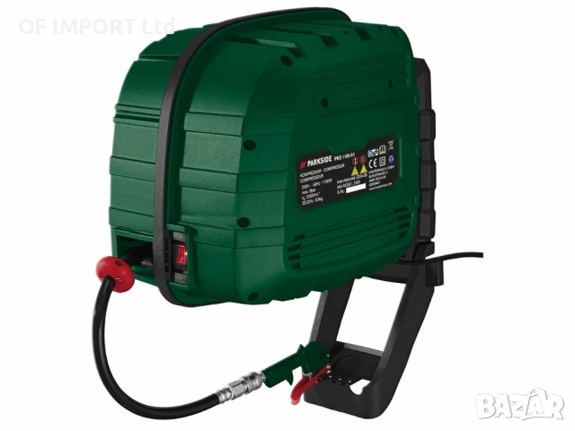 Компресор с Автоматичен Барабан за Прибиране на Маркуча PARKSIDE PKS 1100 A1, снимка 3 - Компресори - 51743561