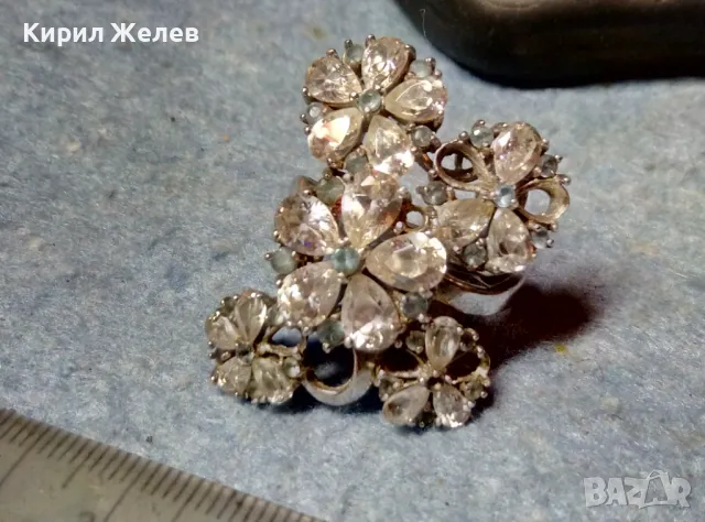 ШИКОЗЕН АЖУРЕН ФЛОРАЛЕН СКЪПОЦЕНЕН СРЕБЪРЕН ПРЪСТЕН СРЕБРО 925 с ЮВЕЛИРНО ФАСЕТИРАНИ ЦИРКОНИ 50064, снимка 11 - Пръстени - 49248112
