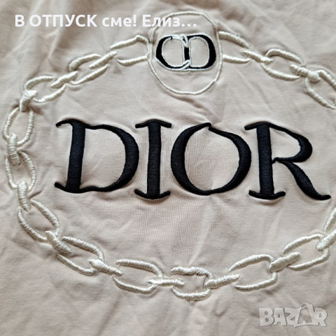 Памучна тениска бродерия Dior, снимка 2 - Тениски - 51240653