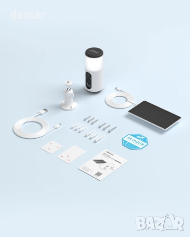 ANRAN 2K безжична соларна охранителна камера с прожектор, PIR детектор, снимка 10 - IP камери - 51719849