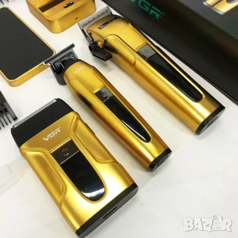 ПРОФЕСИОНАЛЕН КОМПЛЕКТ 3-В-1 VGR V-694 (МАШИНКА, ТРИМЕР И САМОБРЪСНАЧКА) - GOLD