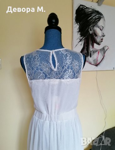 Дълга бяла рокля с етикет, снимка 4 - Рокли - 30625107