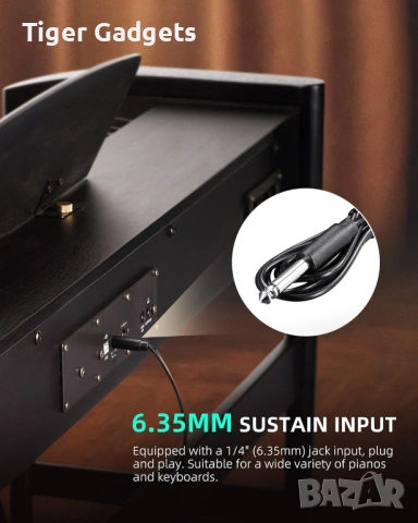 LEKATO DP-10 sustain педал за пиано универсален 6.35мм Yamaha Casio, снимка 3 - Друга електроника - 54137839