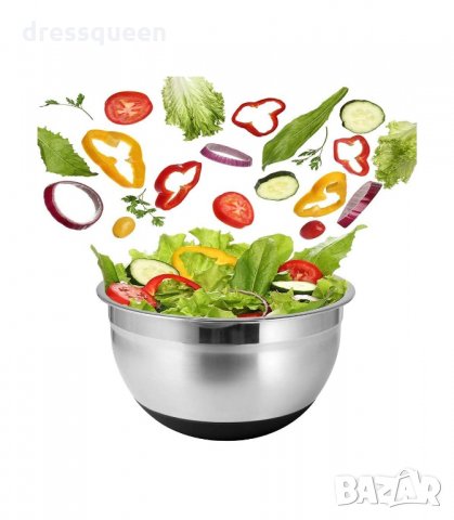 3155 Метални купи за разбъркване със силиконово дъно, снимка 8 - Съдове за готвене - 34237846