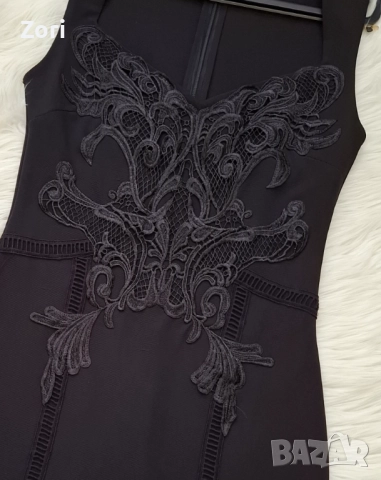 УНИКАЛНО КРАСИВА черна рокля по тялото с дантела, снимка 3 - Рокли - 52716686