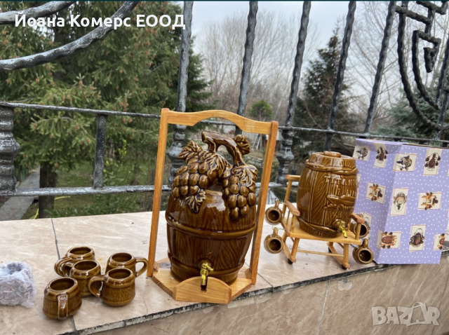 Декоративни бурета с чашки и стойка, снимка 2 - Декорация за дома - 44515723