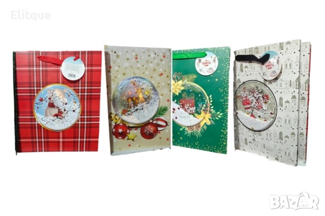 Коледна подаръчна чанта със снежна топка, снимка 3 - Други стоки за дома - 52831172