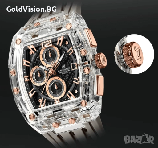 Мъжки часовник Naviforce 7105 – Grey + ПОДАРЪК, снимка 3 - Мъжки - 53144495