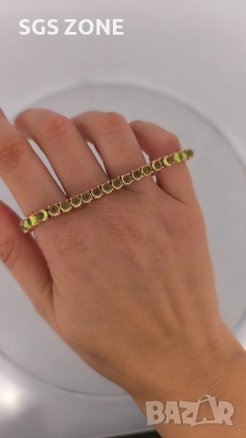 позлатена сребърна гривна с перидот