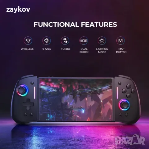 NYXI Hyperion Meteor Light Wireless Joy-pad с 8 цветни LED за Switch/Switch OLED, снимка 4 - Аксесоари - 47307550