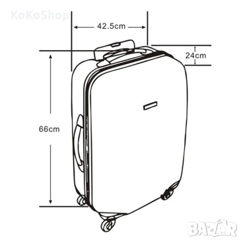 Куфар на колелца-42.5x24x66 см./ син куфар на колелца, снимка 8 - Куфари - 50644564