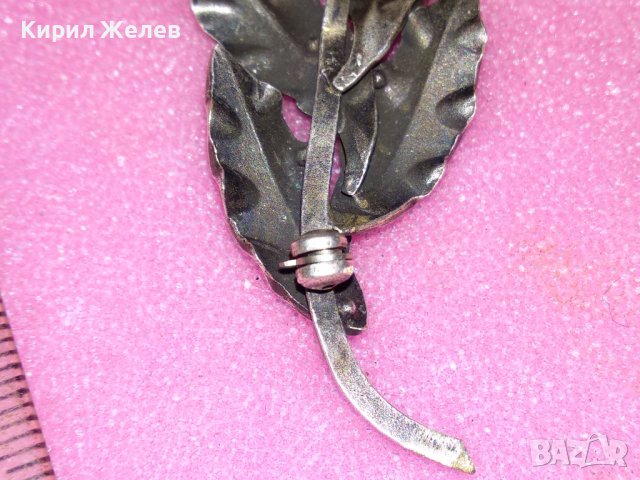 СТАРИННА СРЕБЪРНА БРОШКА ОКСИДИРАНО СРЕБРО с ПЕРЛА и МАРКАЗИТИ / НУЖДАЕ се от НОВА ИГЛА ОТЗАД! 43364, снимка 10 - Антикварни и старинни предмети - 44394049