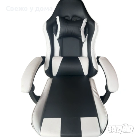 НОВ МОДЕЛ Ергономичен офис и геймърски бял стол – Максимален комфорт за гърба и врата, регулируем, снимка 6 - Столове - 54205396