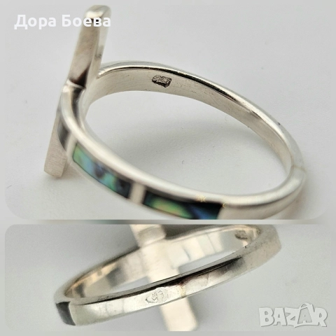 Сребърен пръстен: "Крос", снимка 5 - Пръстени - 52380845