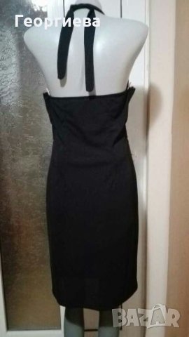 Черна рокля с колан от дантела и пайети👗🍀M/L,L👗🍀арт.880, снимка 7