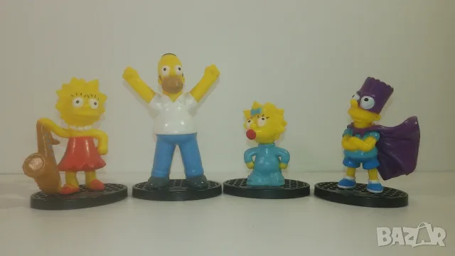 Лот 4 малки фигурки The Simpsons - Lisa, Homer, Maggie, Bart