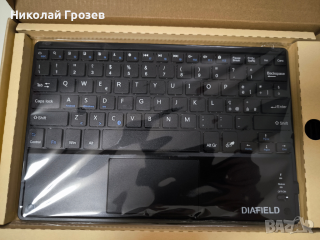 Нова безжична клавиатура DIAFIELD с тъч пад супер тънка, снимка 2 - Клавиатури и мишки - 44612412